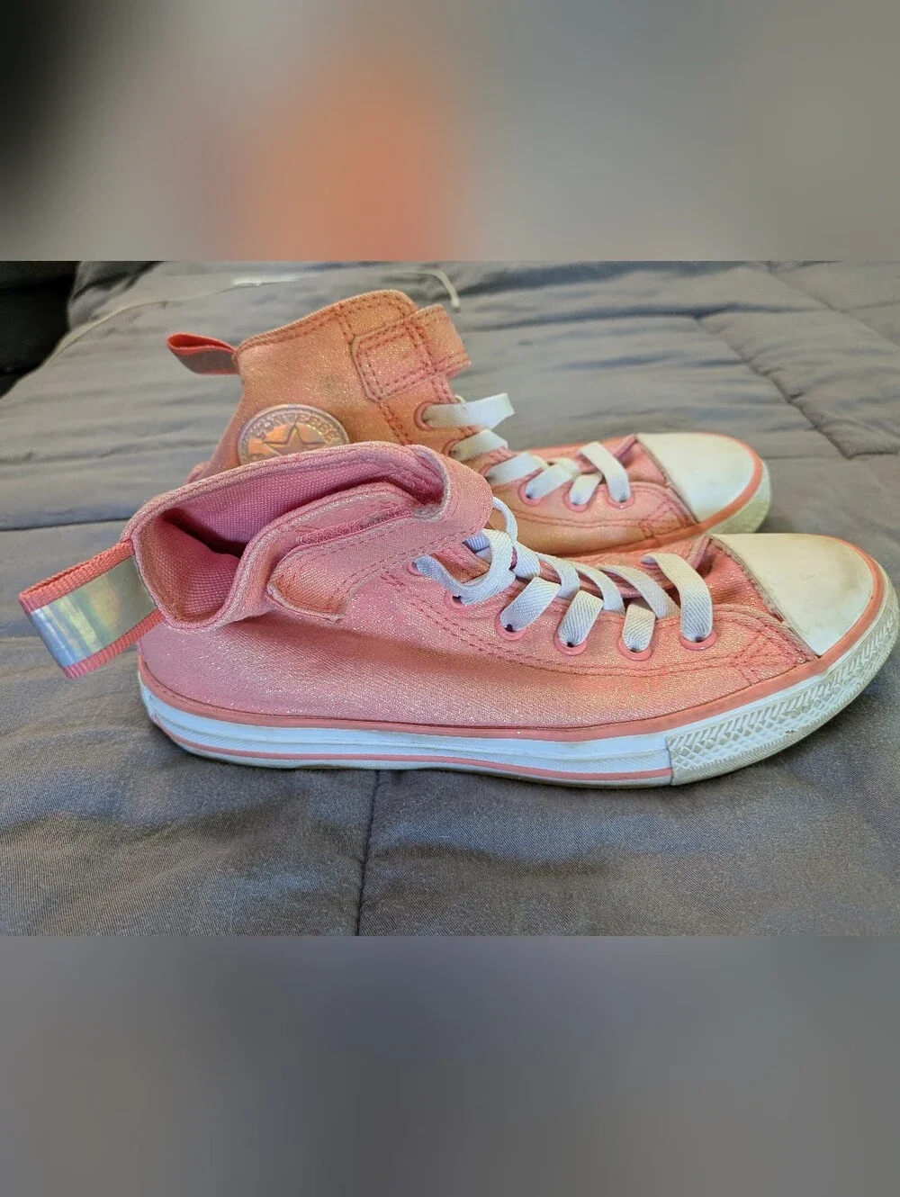 Converse Chuck Taylor All Star Pink Glitter High Top Sneakers Big Kids Sz 3